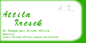 attila krcsek business card